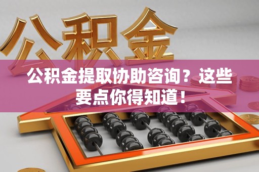 延平公积金提取协助咨询？这些要点你得知道！