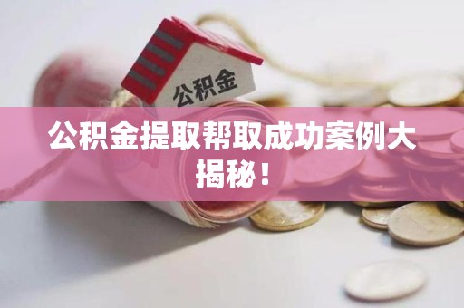 延平公积金提取帮取成功案例大揭秘！