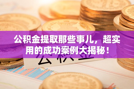 延平公积金提取那些事儿，超实用的成功案例大揭秘！