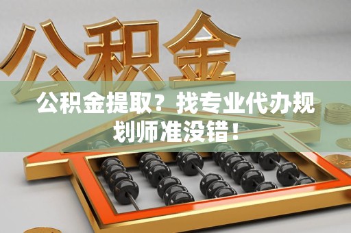 延平公积金提取？找专业代办规划师准没错！