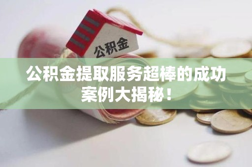 延平公积金提取服务超棒的成功案例大揭秘！