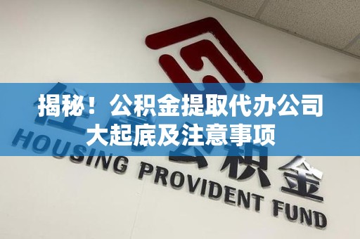 延平揭秘！公积金提取代办公司大起底及注意事项
