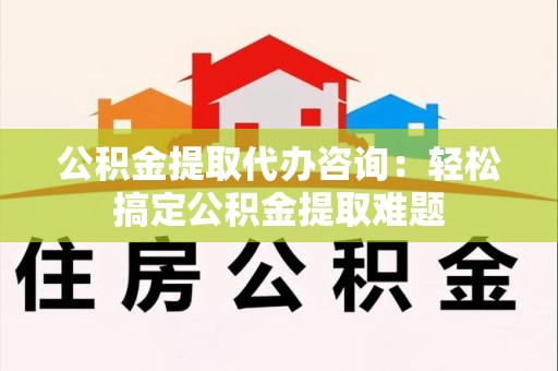 延平公积金提取代办咨询：轻松搞定公积金提取难题