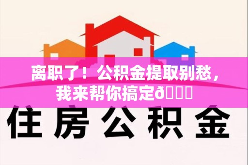 延平离职了！公积金提取别愁，我来帮你搞定😎