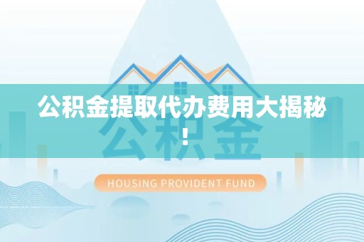 延平公积金提取代办费用大揭秘！