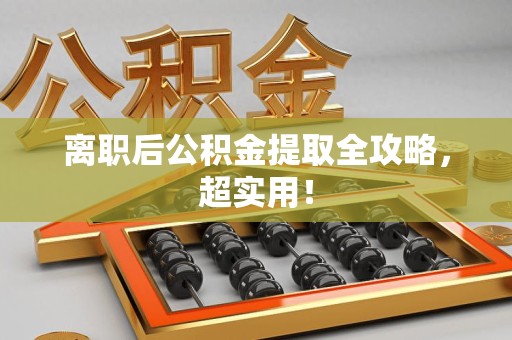 延平离职后公积金提取全攻略，超实用！