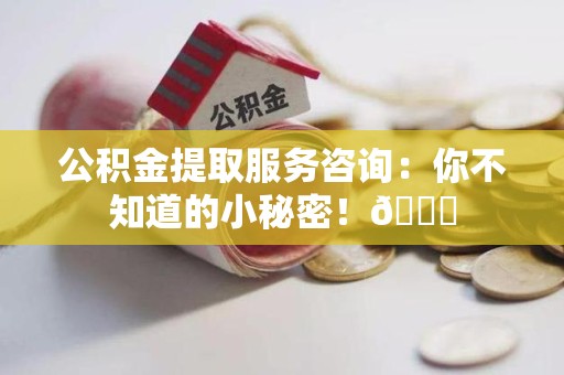延平公积金提取服务咨询：你不知道的小秘密！😎