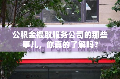 延平公积金提取服务公司的那些事儿，你真的了解吗？